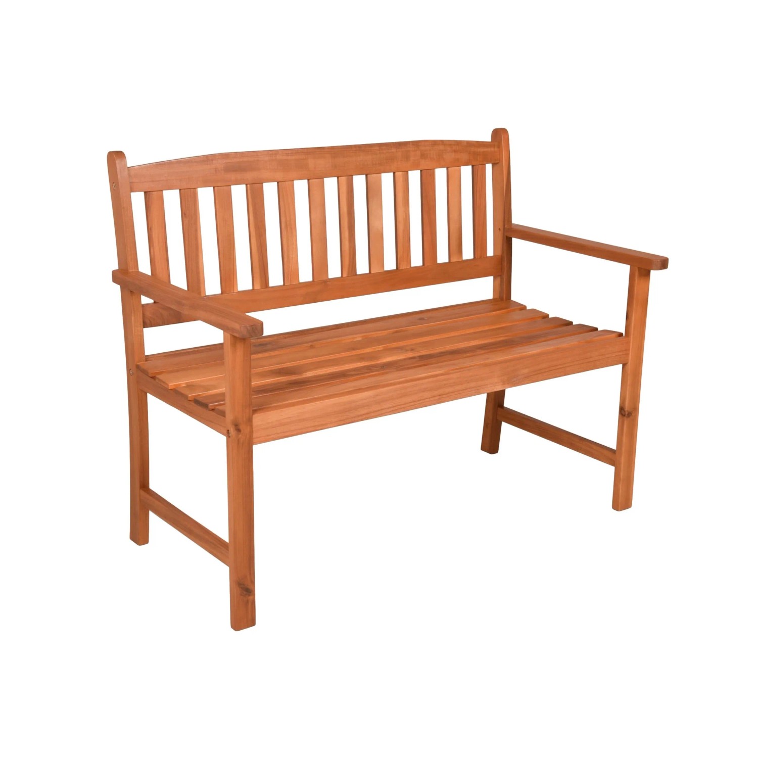 DELUKE Gartenbank TORBEN 2-Sitzer 110cm Breit Akazie Natur Terrassenbank Wetterfest Sitzbank Outdoor Bank