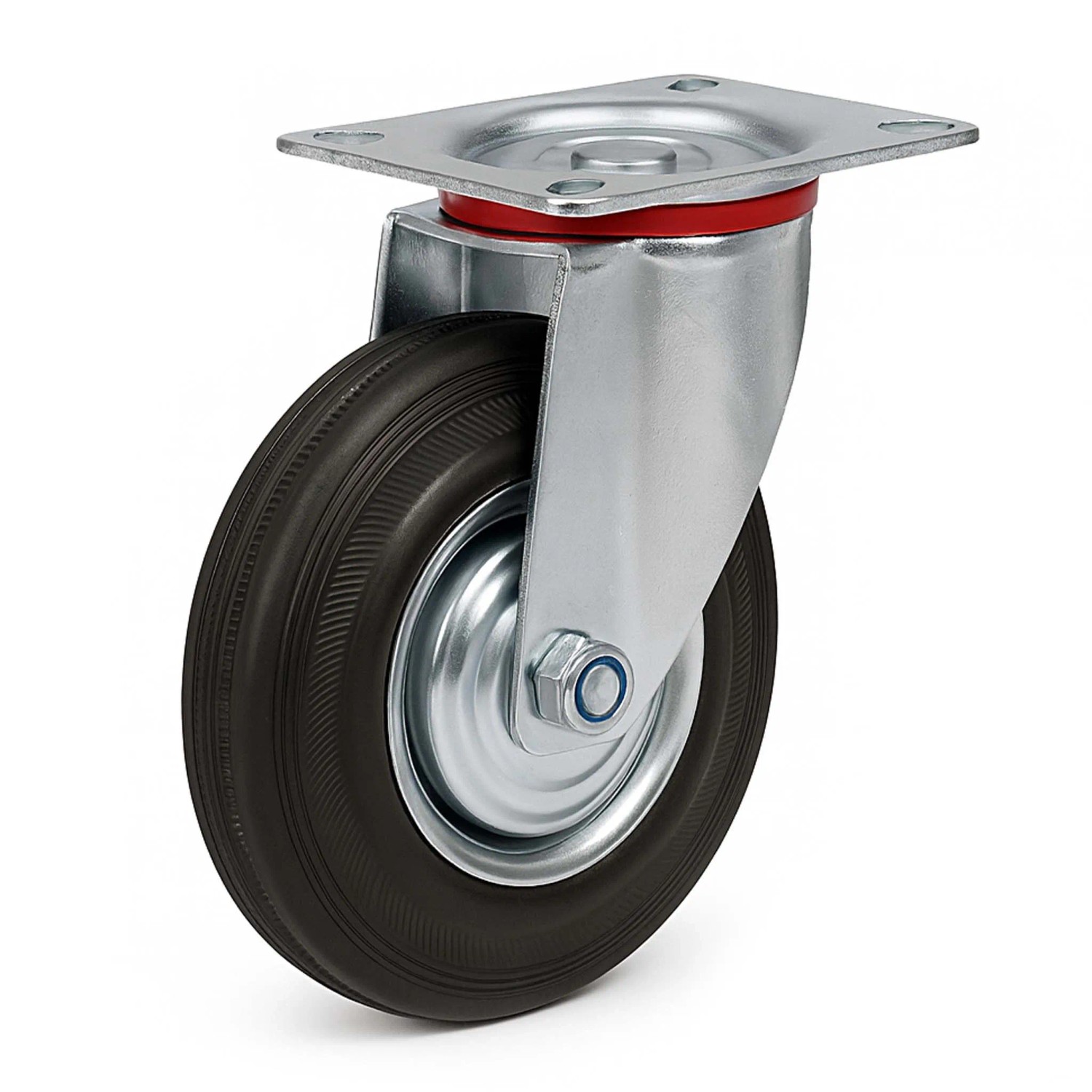 Wiltec Lenkrolle O. Bremse 75Mm 50Kg Vollgummirad Feststellbremse Transport