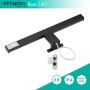 Schwarze Oktaplex LED-Spiegelleuchte, 40 cm, Neutralweiß, 3-in-1 Montage.