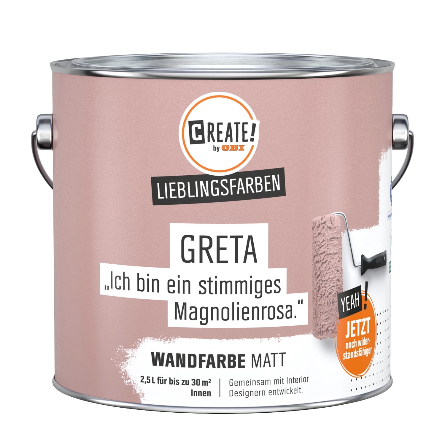 CREATE! by OBI Wandfarbe Lieblingsfarbe Greta Magnolienrosa Matt 2,5 l