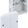 Aufputz Verbindungsdose von Spelsberg, 80x80x52mm, IP65, mit geöffnetem Deckel.