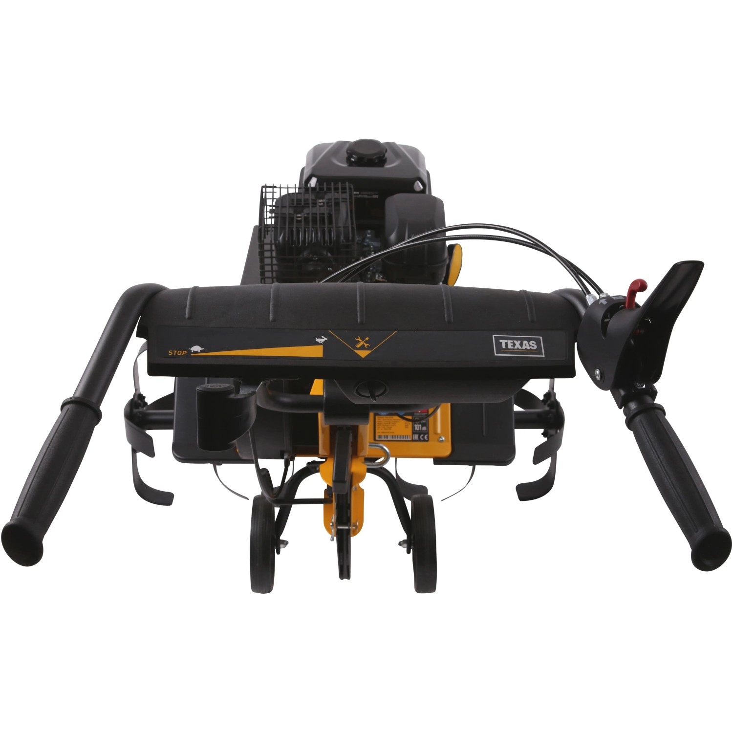 Texas TX611TG Benzin-Motorhacke mit starkem Motor und einstellbarer Arbeitsbreite.