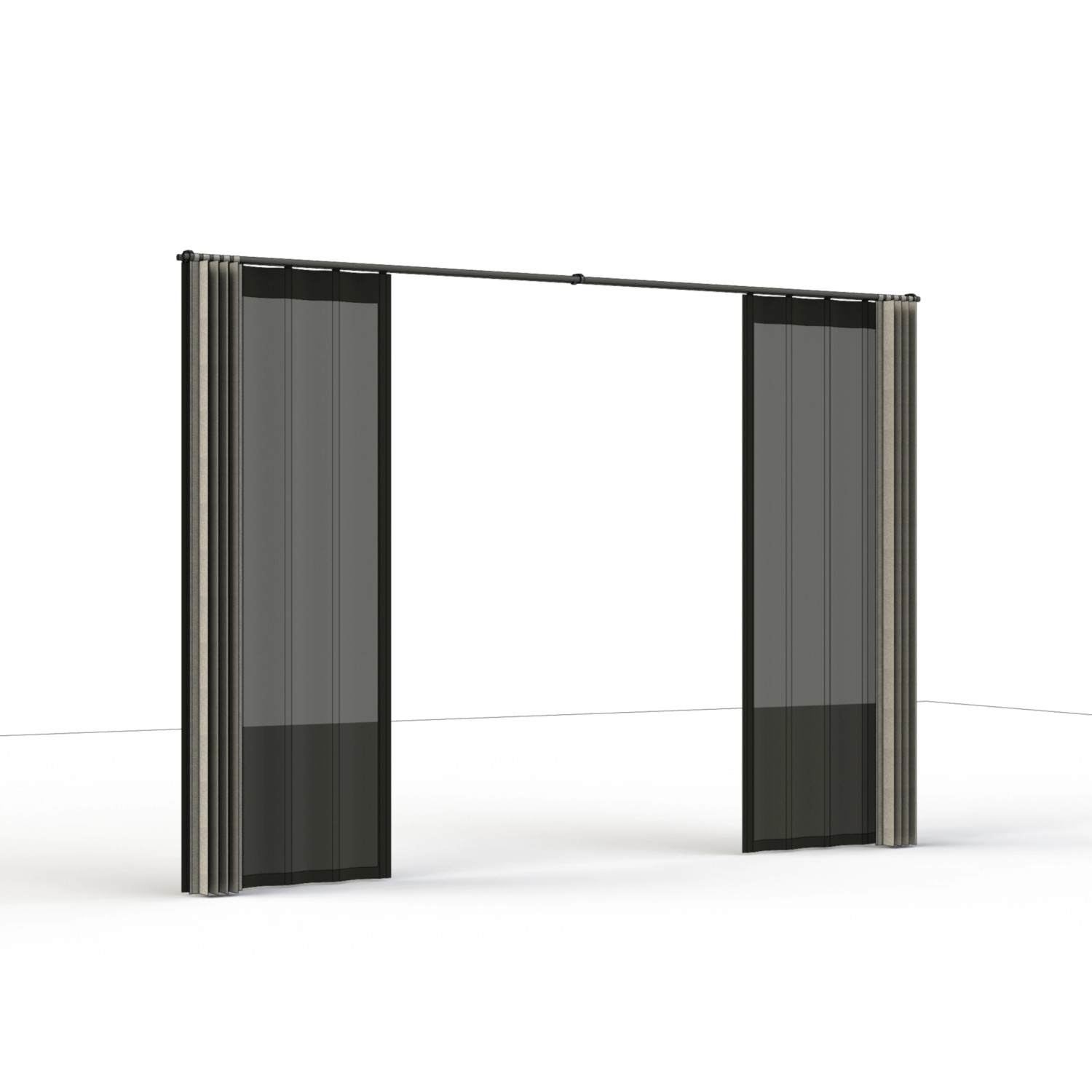 Siena Garden Seitenteile Silber-Grau für Schattenmanufaktur, 300x210 cm, mit Vorhang und Insektenschutz.