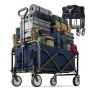 Relaxdays Bollerwagen Stahl Blau Faltbar Höhenverstellbar 64 cm x 50 cm x 72 cm 6,5 kg