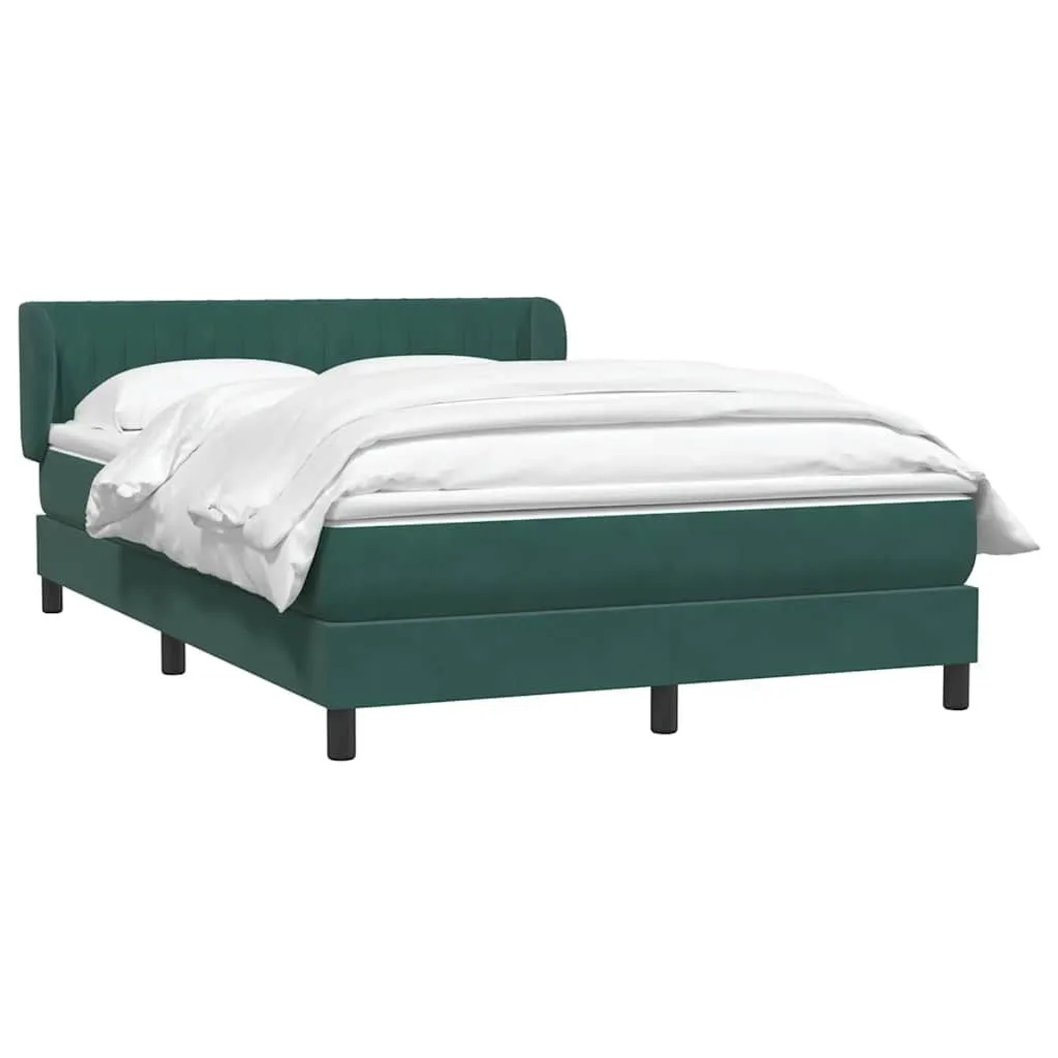 vidaXL Boxspringbett mit Matratze Dunkelgrün 160x210 cm Samt 3317700 günstig online kaufen