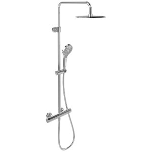 Villeroy & Boch Duschsystem Verve Showers, Chrom, mit Kopf- und Handbrause, drei Strahlarten.