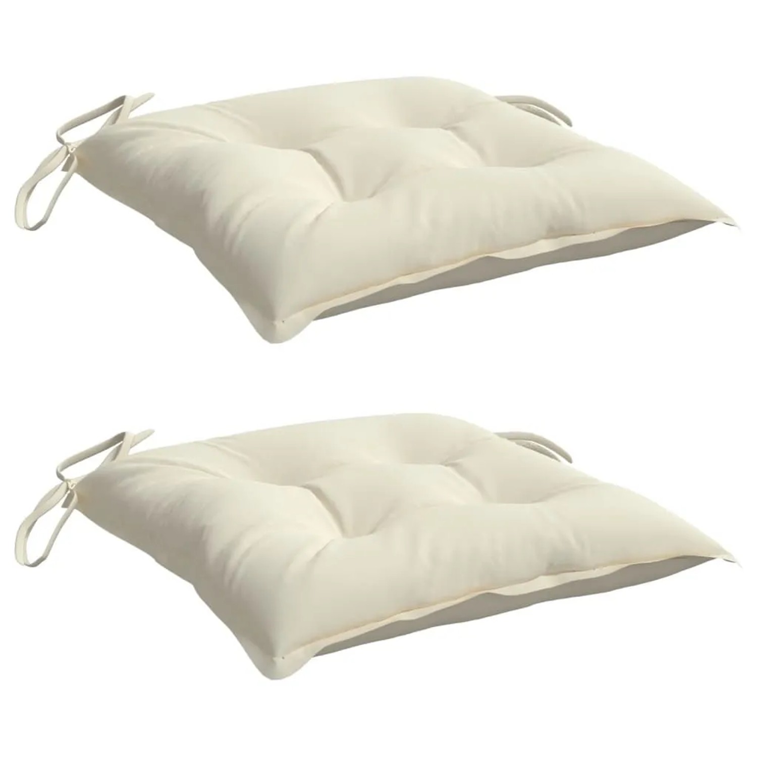 vidaXL Stuhlkissen 2 Stk Cremeweiß 40x40x7 cm Oxford-Gewebe 361456