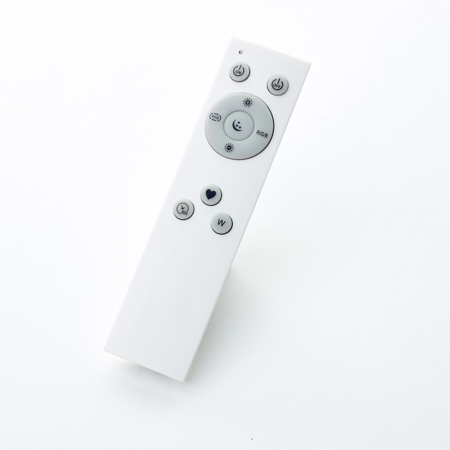 Fernbedienung für Brilliant LED-Deckenleuchte Lotti, weiß, mit Tasten für Lichtsteuerung.