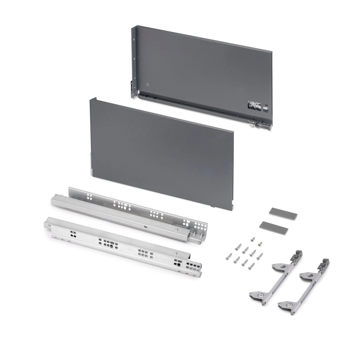 Thumbnail - Emuca Aussenschublade Vertex 3D 60 kg Schublade Höhe 242 mm Tiefe 450 mm Stahl Anthrazitgrau