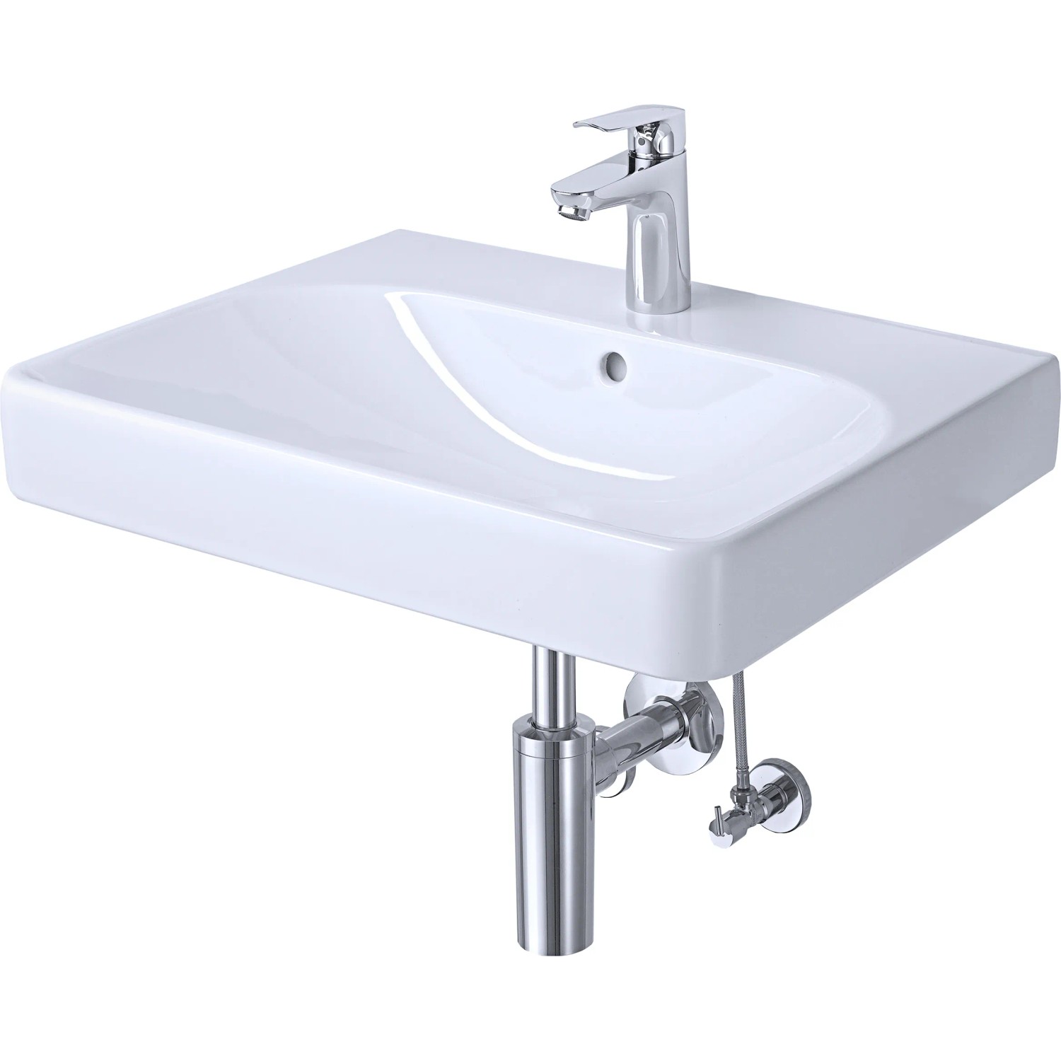 Geberit Waschbecken Smyle Square 60 cm inkl. Armatur Weiß