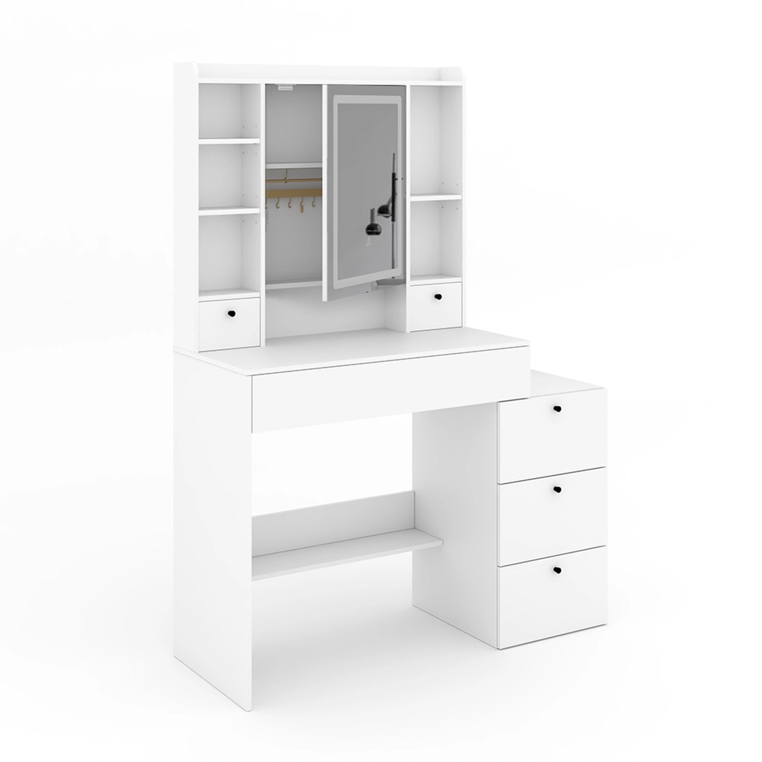 Vicco Schminktisch Livora Weiß 106 cm mit LED-Spiegel günstig online kaufen