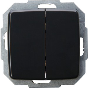 Anthrazitfarbener Kopp Wechsel-/Wechselschalter Rivo mit zweiteiliger Wippe.