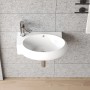 Aquabatos Handwaschbecken, Aufsatzwaschbecken in Weiß mit Armatur und Überlauf.