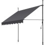 Tectake Klemmmarkise Schwarz Grau, 200x180 cm, mit Handkurbel. UV-beständiger Sonnenschutz für Balkon & Terrasse.
