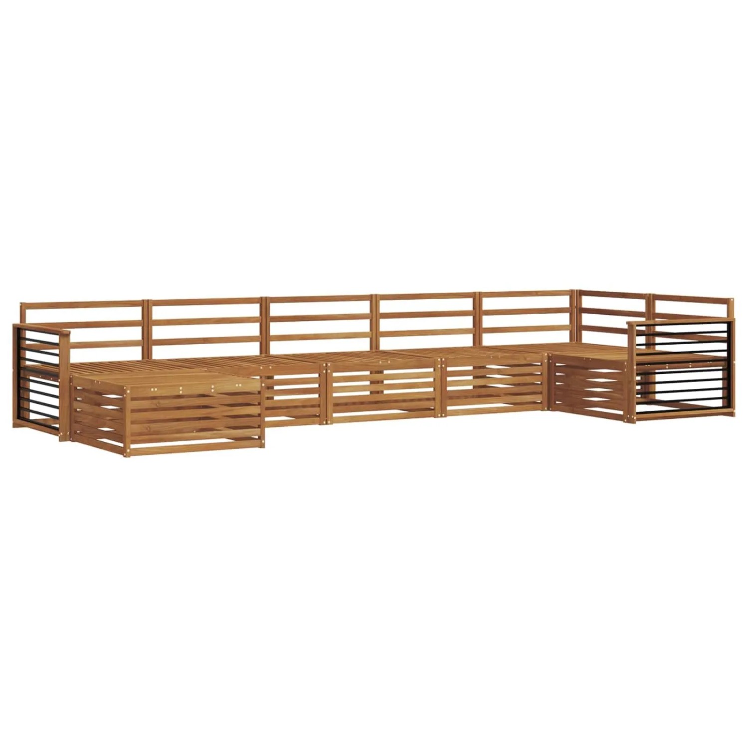 vidaXL Sofagarnituren 7 Tlg Natur Massivholz Akazie 3373829
