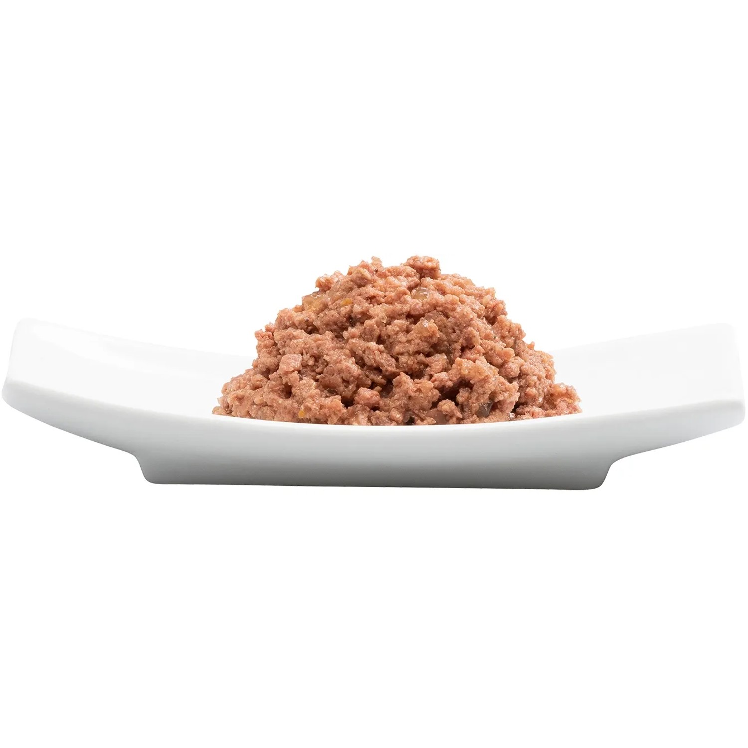 Catz Finefood Katzenfutter Huhn & Thunfisch auf weißem Teller.