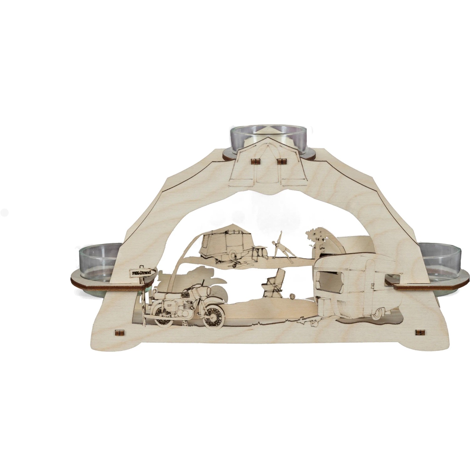 Saico Leuchter Ostalgie-Camping für 3 Teelichte 23 cm x 13 cm x 6,5 cm