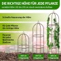 TTL GARDEN Obelisk Rankhilfe XL 195 x 40 cm Braun Metall Pulverbeschichtet Rankgitter Rosensäule Kletterhilfe für Rosen Clematis_4