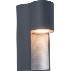 Moderne Lutec Urban Außenwandleuchte in Anthrazit mit Up & Down Lichteffekt.
