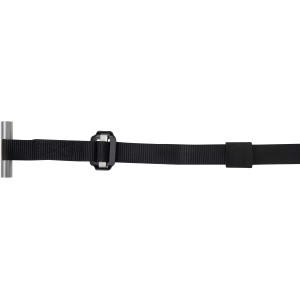Schwarzes T-Strap Hängegurt-Set für Hängematten, verstellbar mit Metallelement.