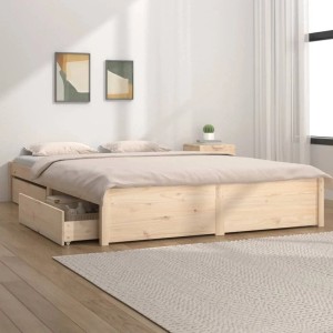 vidaXL Bett mit Schubladen 200x200 cm 3103533