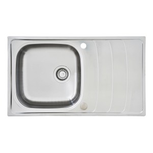 Respekta Einbauspüle Miami, 86x50 cm, Edelstahlspüle mit Abtropffläche.