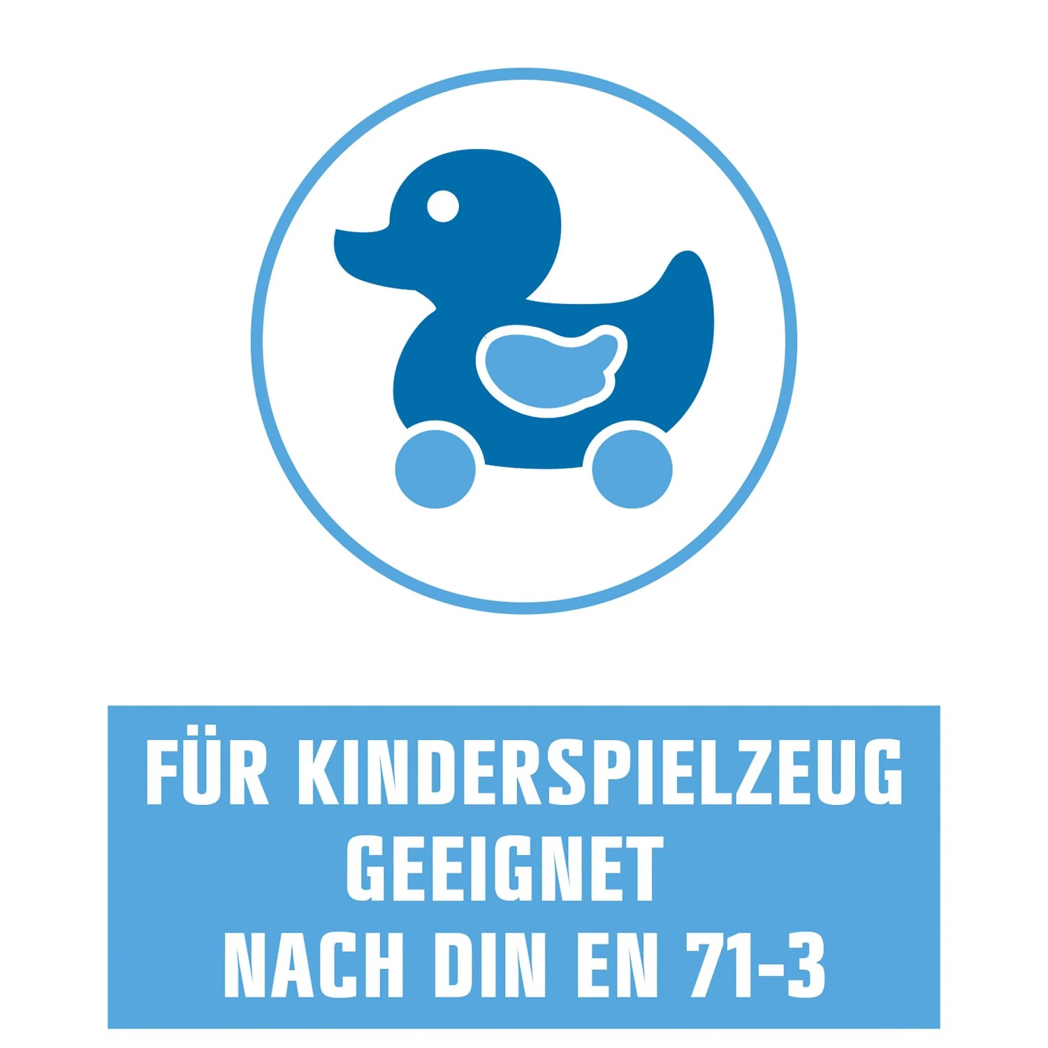 Symbol: Buntlack geeignet für Kinderspielzeug nach DIN EN 71-3.
