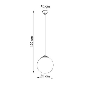 Sollux Lighting Hängeleuchte Ugo 30, weiße Kugel aus Glas mit Chrom-Details, minimalistisches Design.