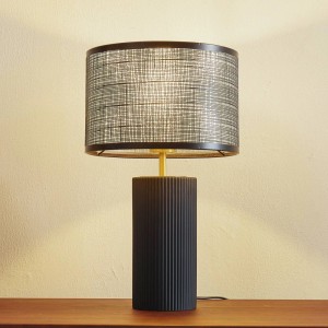 Lindby Tischlampe Sorscha 10030129 Modern in Schwarz aus Glas 1-flammig E27 Wohnzimmerleuchte