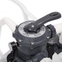 Krystal Clear Sandfilteranlage SF60220-2: Detailansicht des 6-Wege-Ventils mit Manometer und Anschlüssen.
