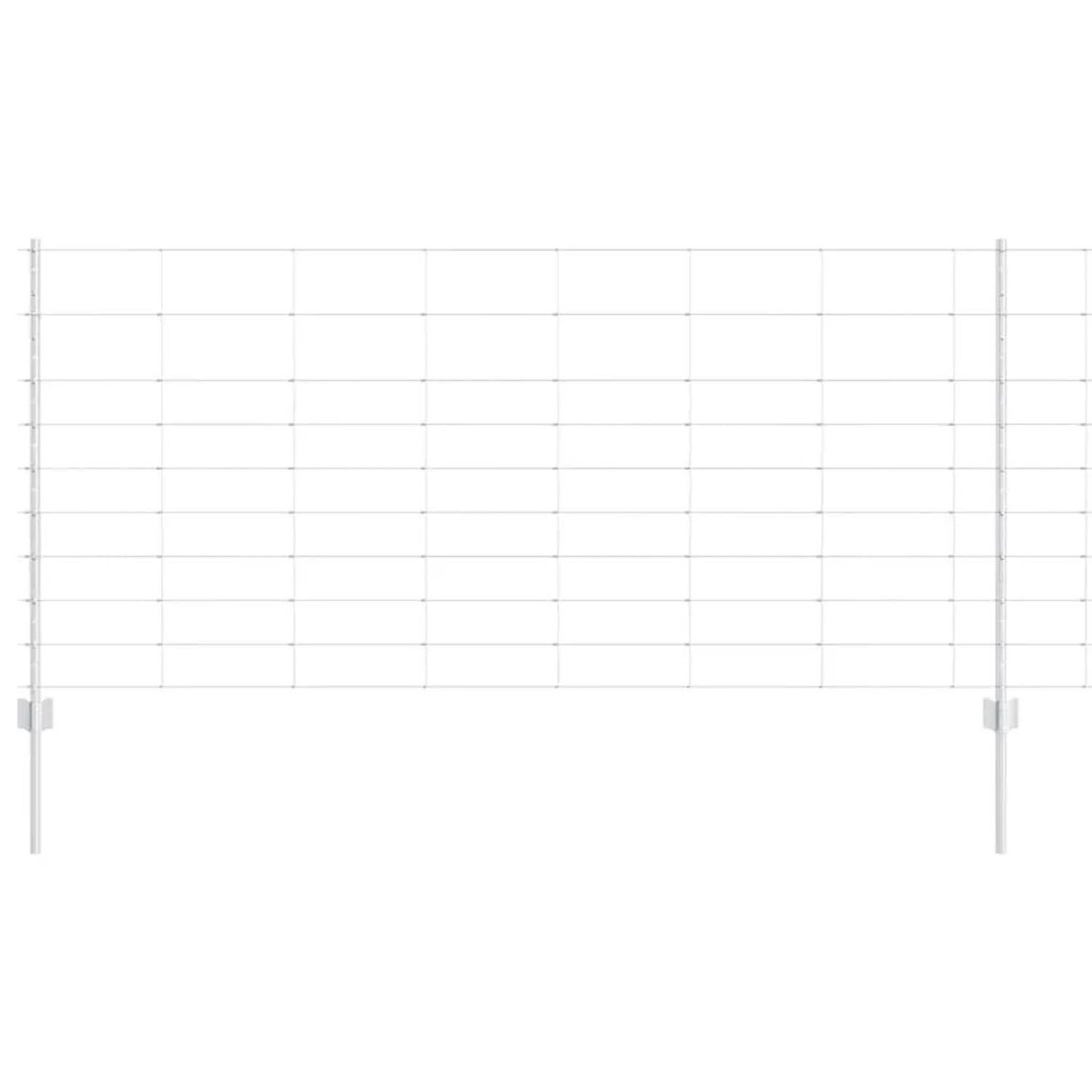 vidaXL Zaun mit Pfosten Silber 1 x 25 m Stahl 3337121 günstig online kaufen