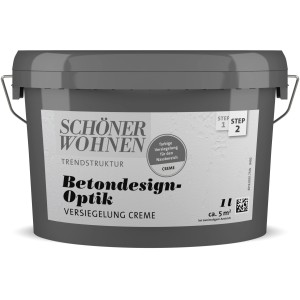 Schöner Wohnen Betondesign Versiegelung Creme für fugenlose Betonoptik im Innenbereich.