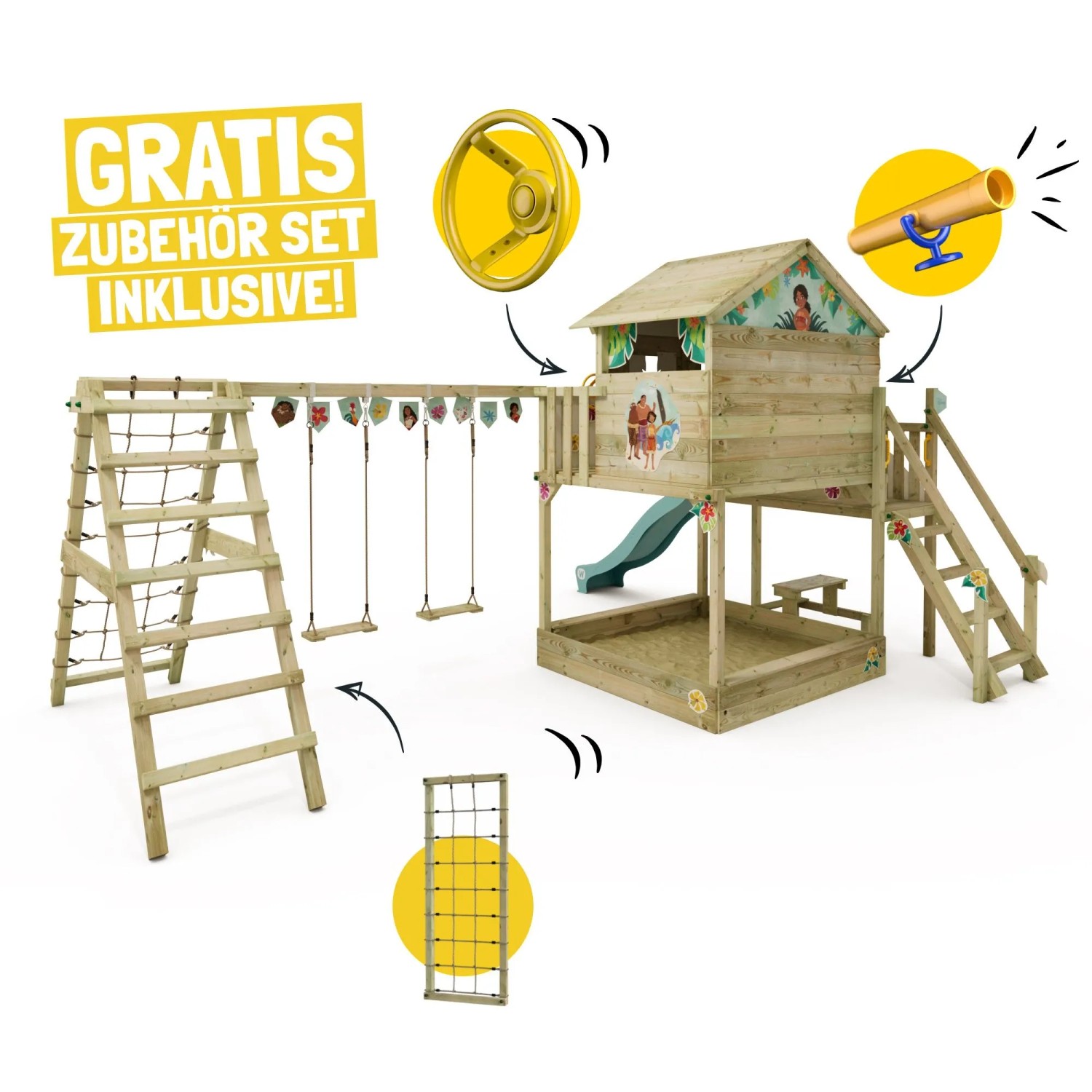 Wickey Saga Spielturm von Disney als Vaiana mit Rutsche und Sandkasten_2