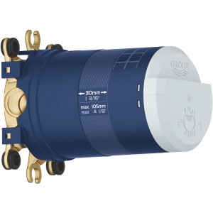 Grohe Rainshower Unterputz-Einbaukörper 1/2 Zoll für Kopfbrause-Sets, blau und weiß.