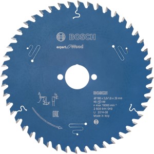 Bosch Kreissägeblatt Expert für Holz, 190 mm, 48 Zähne, blau.