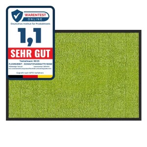 Grüne Karat Schmutzfangmatte Rhine 90x150 cm mit schwarzem Rand. Fußmatte für den Eingangsbereich.