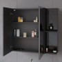 Vicco Badspiegelschrank Irma, anthrazit hochglanz, 80x75 cm, mit offenen Regalen und Stauraum.