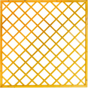 Sichtschutzzaun Nancy, Pinienfarben, 180x180 cm, Holz Rankhilfe mit Rautenmuster.