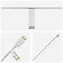 Silberne LED-Lichtleiste mit Wandhalterung und USB-Kabel, ideal für Spiegelschrank im vidaXL Badezimmermöbel-Set.