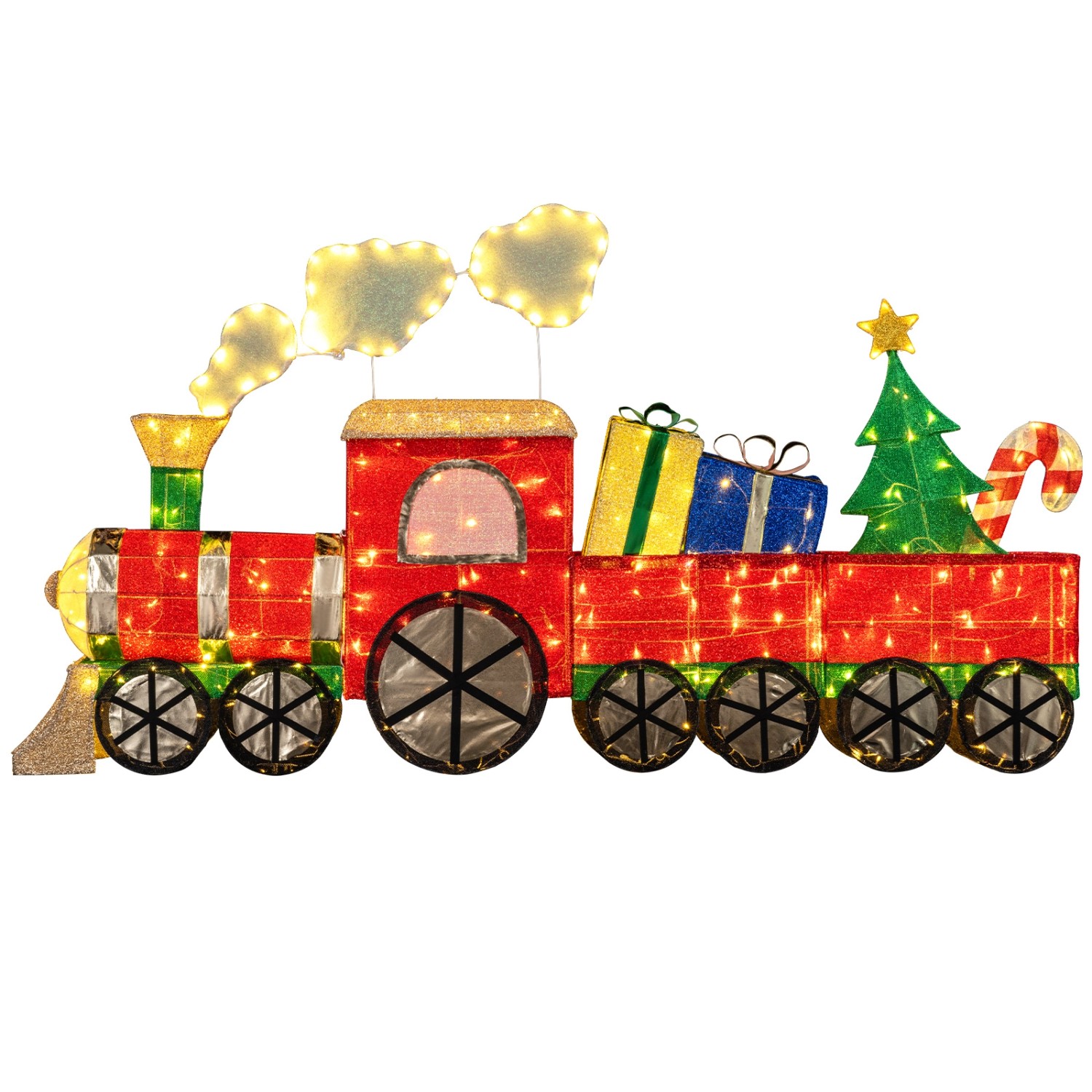 Costway Weihnachtszug Beleuchtet Weihnachtsdeko mit Rauch 215 cm günstig online kaufen