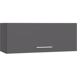 Optifit Oberschrank Ingvar420, 90 cm, Anthrazit Matt. Küchen-Hängeschrank mit Klappe und Griff.