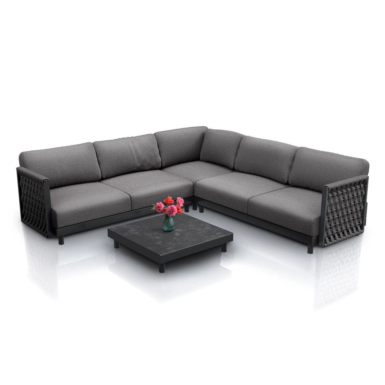 Juskys Gartenmöbel Lounge Port Royale Anthrazit