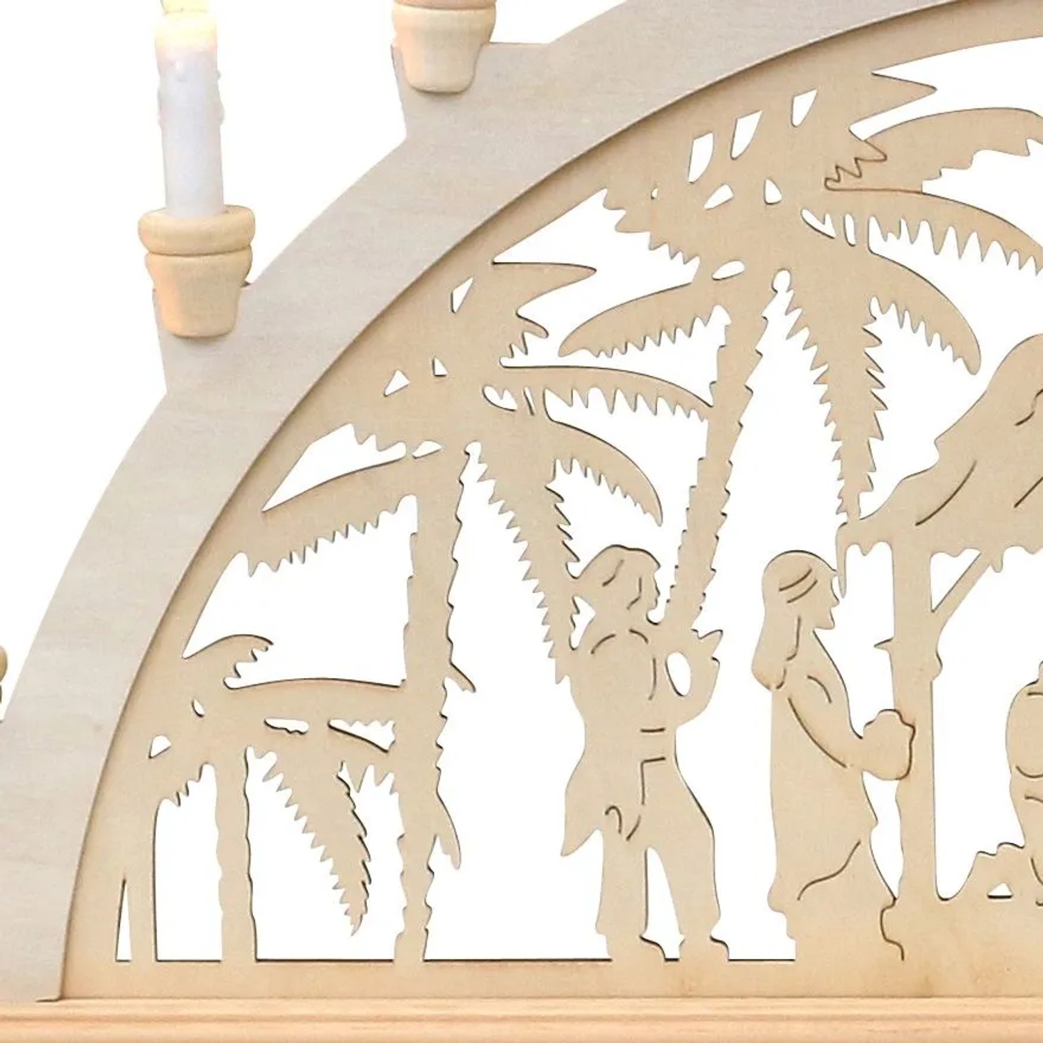 Dekohelden24 XXL Leuchterbogen Schwippbogen Lichterbogen Fensterbogen Schwibbogen Motiv Christi Geburt mit Spitzkerzen Wechselbar L/B/H 71 x 4 x 40 cm_3