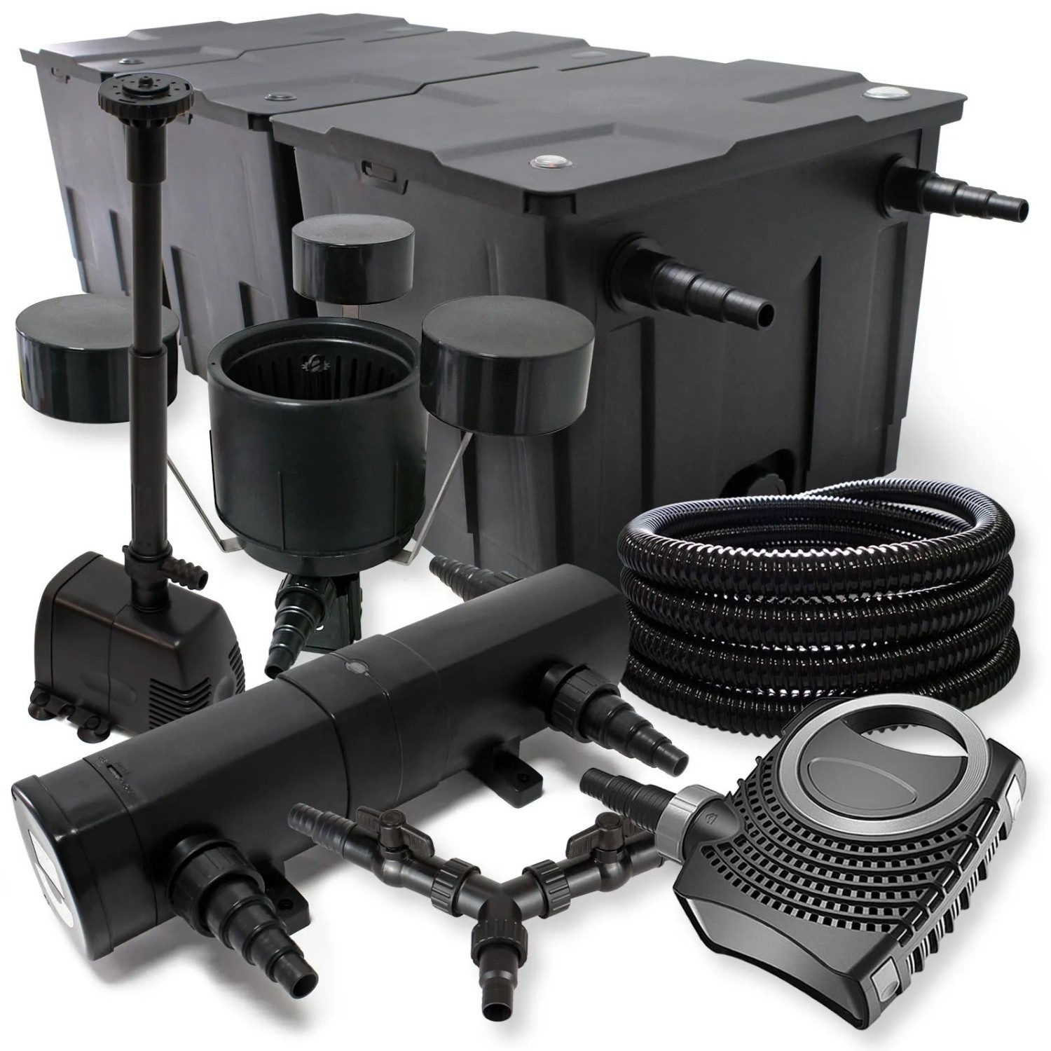 Sunsun Filter Set 90000L Teich 24W Uvc Neo8000 70W Schlauch Skimmer Springbrunne