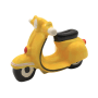 Dekohelden24 Sparfigur Führerschein Spardose Sparbüchse Spardose Rollerführerschein Sparschwein als Roller in Gelb aus Keramik L/B/H 20 x 10 x 11 cm