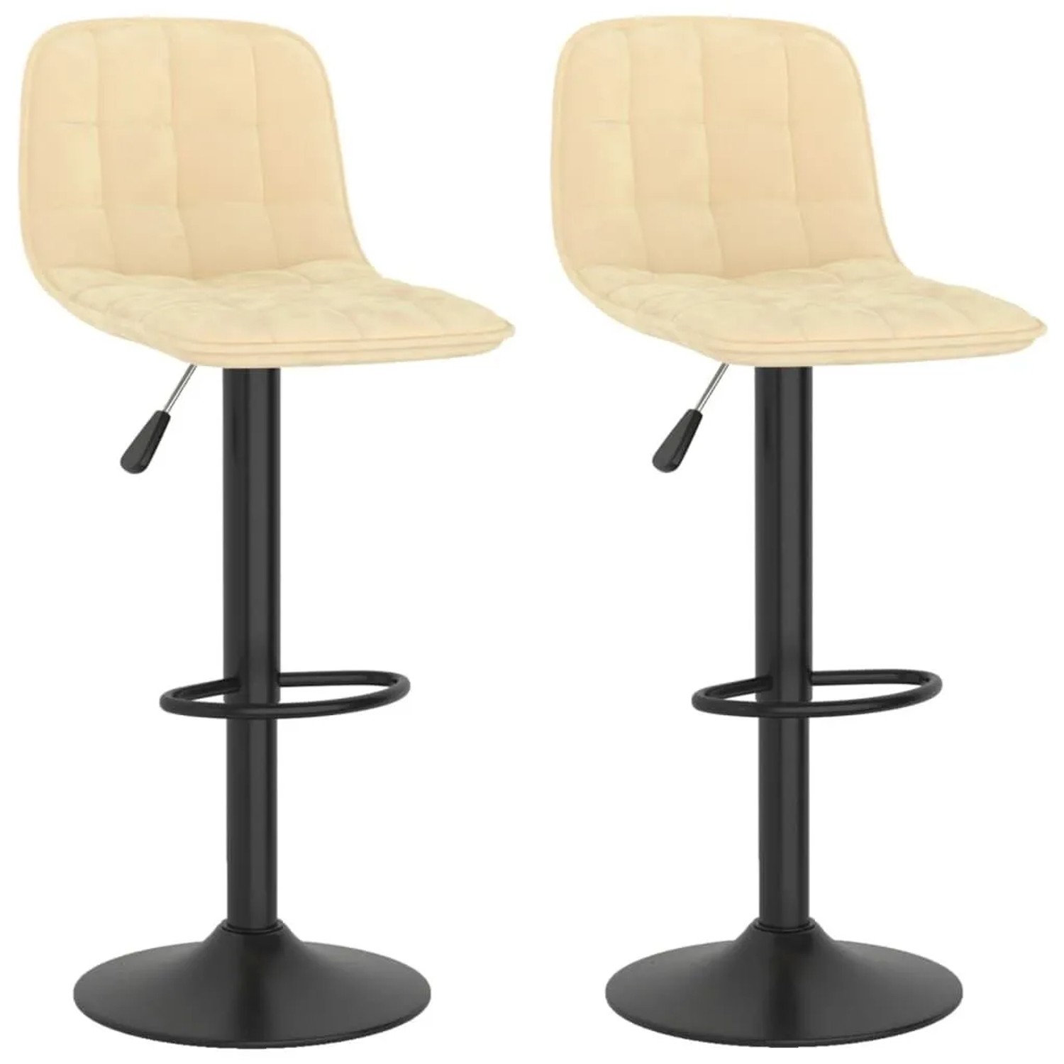 vidaXL Barhocker 2 Stk Creme Samt 333990