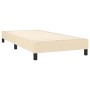 Cremefarbenes vidaXL Boxspringbett 90x200 cm mit Lattenrost und schwarzen Füßen.