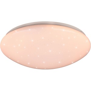 Weiße Reality LED-Deckenleuchte Lukida mit Sternenhimmel-Effekt.