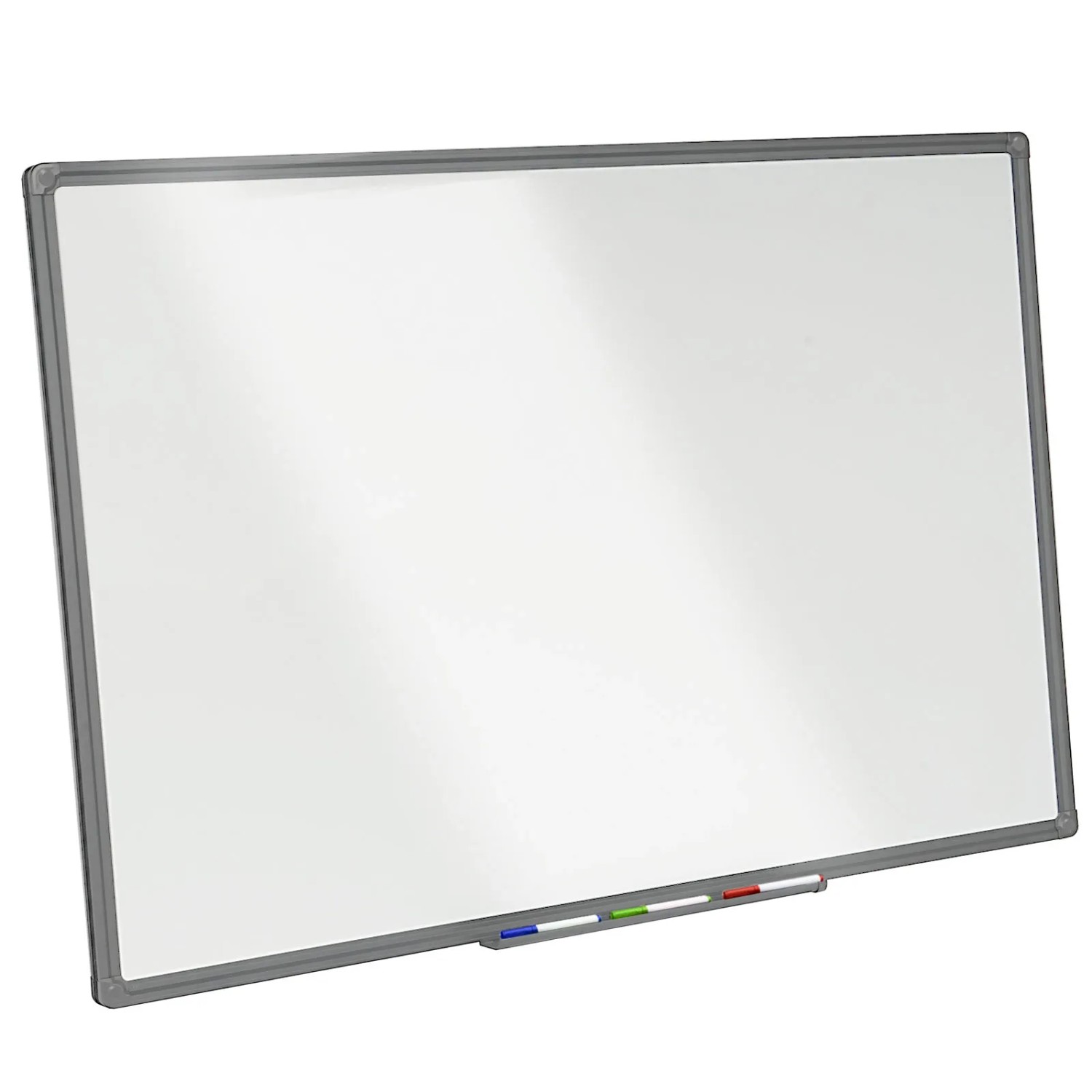 KARAT Whiteboard Office Marshal, 60x90cm, Silber, mit Alurahmen, Magnettafel und Stiftablage.