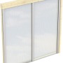 Skan Holz Seitenwand aus Polycarbonat für Terrassenüberdachung, Holzrahmen mit Doppelstegplatten.